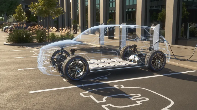 Electric car charging at an office