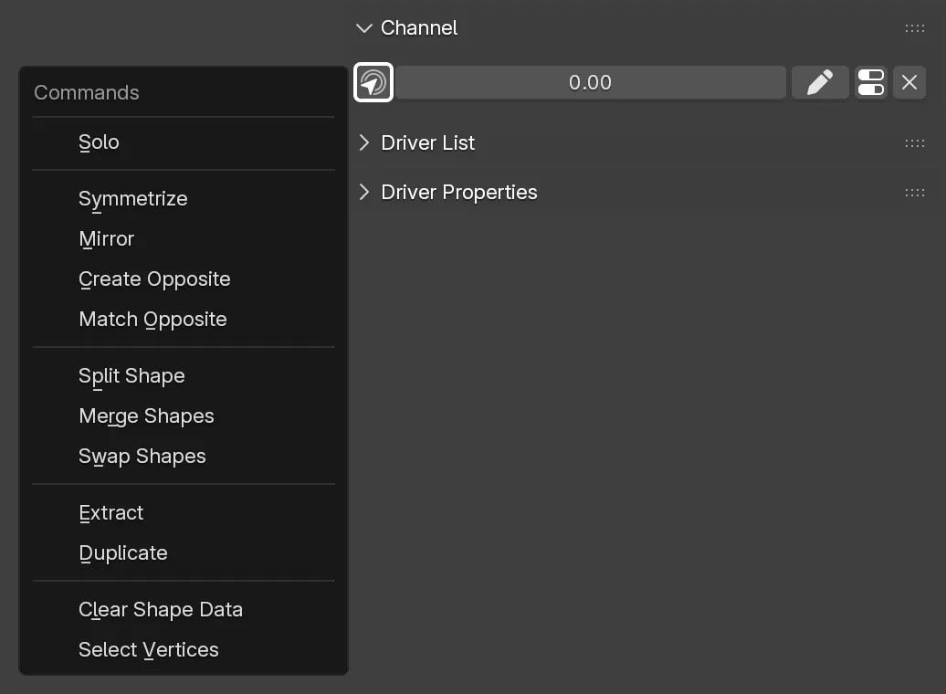 The Channel Commands Menu.