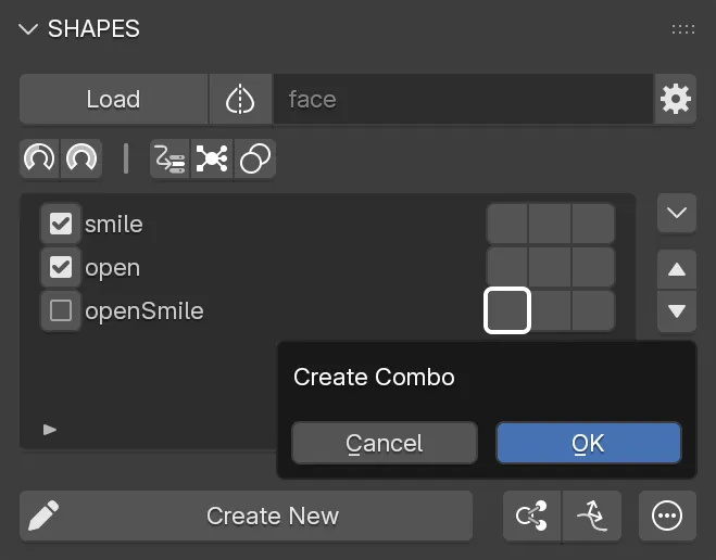 Selected items in the Target List before creating a Combo for a target item.