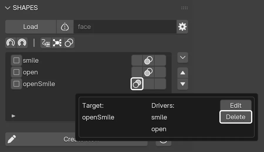 Deleting a Combo from the Combo Info panel.
