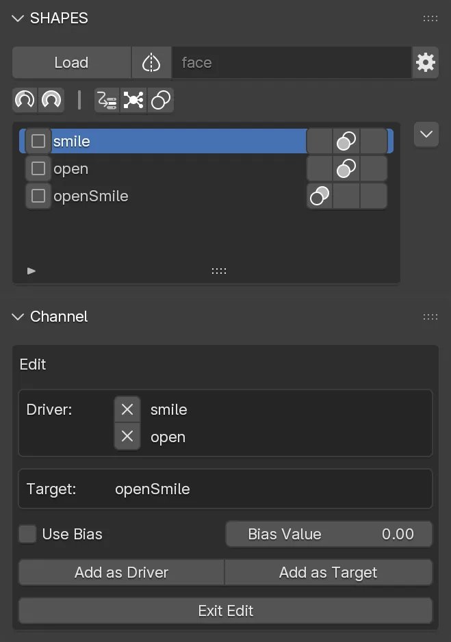 The panel for editing a Combo.