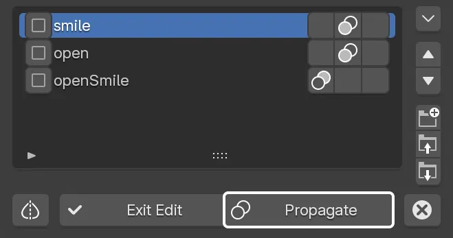 The Propagate button displayed in Edit Mode when editing a Combo Driver.