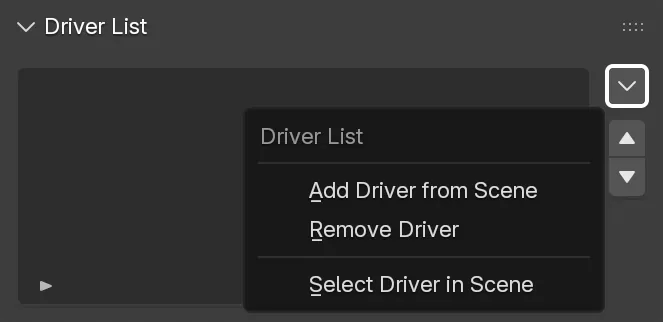The Driver List Menu.