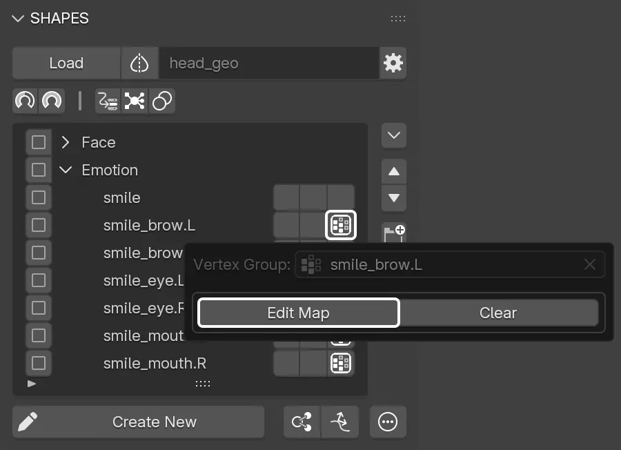 The button to edit the Influence Map.