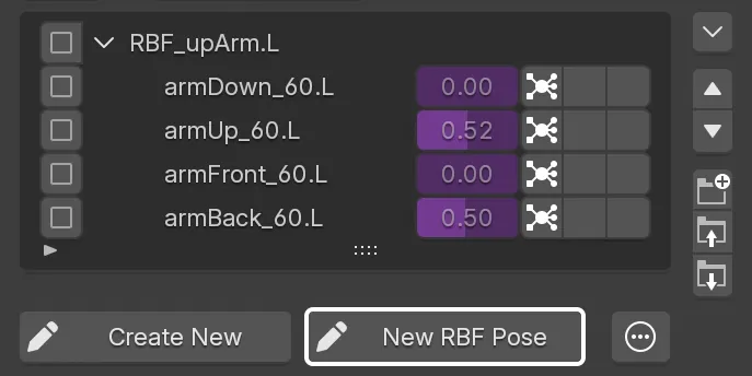 The New RBF Pose button next to the Edit Mode button.