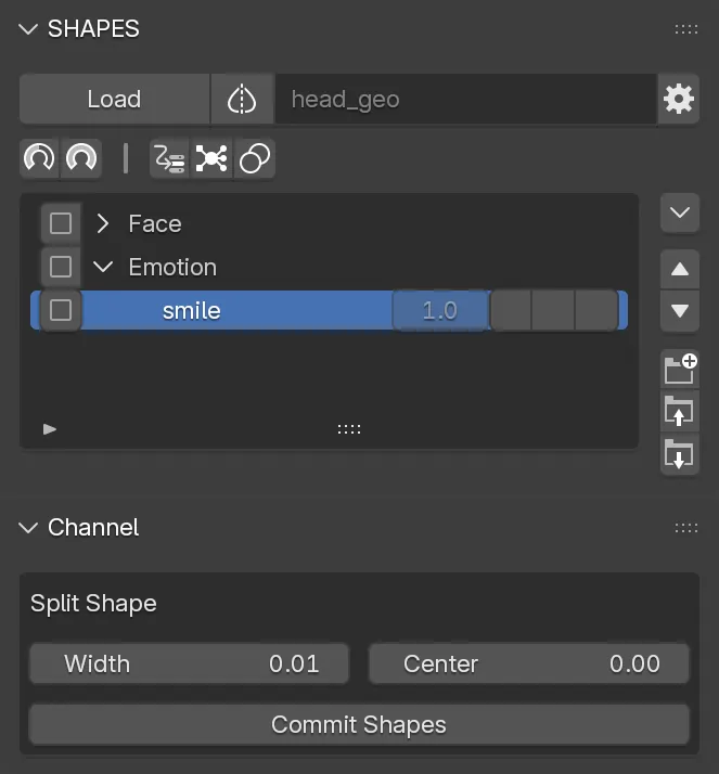 The Split Shape properties while previewing.