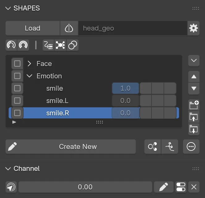 The new shapes after finalizing the split.