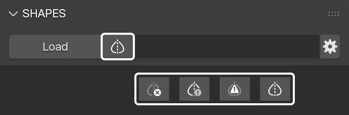 The status icons for the Symmetry Map, indicating (from left to right): Inactive/Undefined - Partial - Mismatch/Error - Active/Complete.